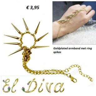 Armband Ring met spikes